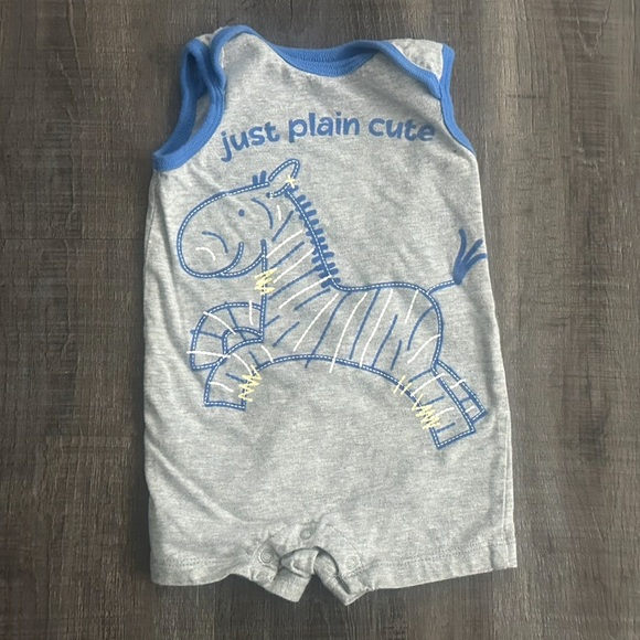 Other - 💞 New Baby Boys Sized 0 - 3 Months “Just Plain Cute” Zebra Baby Romper